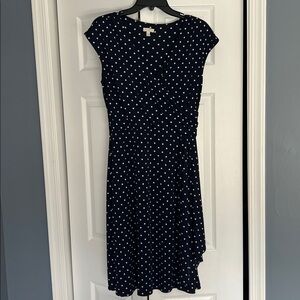 Talbots Black Dress with White Polka Dots